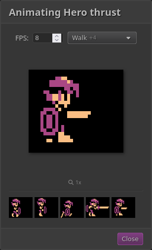 screenshot of the animation dialog